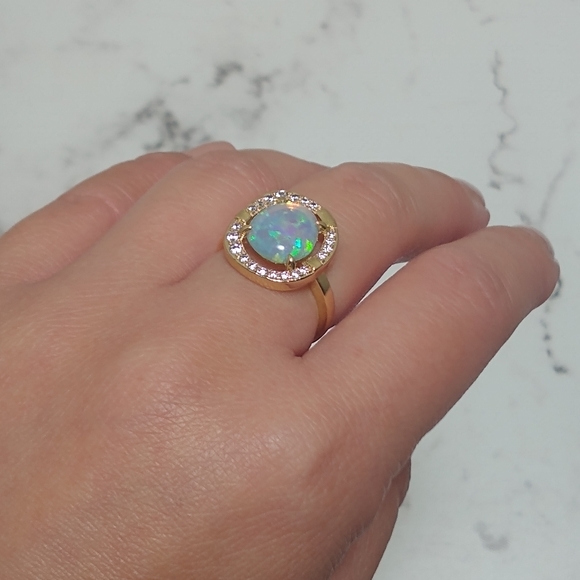 Statement Opal with Halo Ring - Picture 6 of 7
